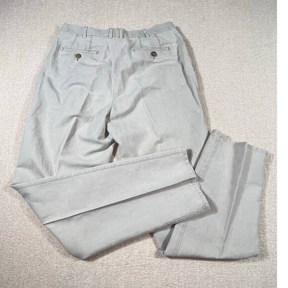 Peter Millar Men 32 x 29 Gray Flat Front Linen Blend Pants Golf Casual Trousers - Picture 2 of 7